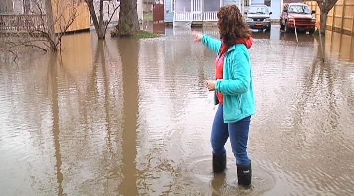 Yards Inundated With Water in Evans