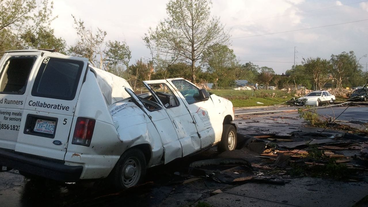 Tornado damage.