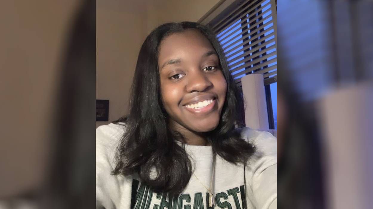 This undated photo provided by Baisha Carter shows Arielle Anderson, a Michigan State University student who was killed during a shooting at the university in East Lansing, Mich., on Monday. (Courtesy of Baisha Carter via AP)