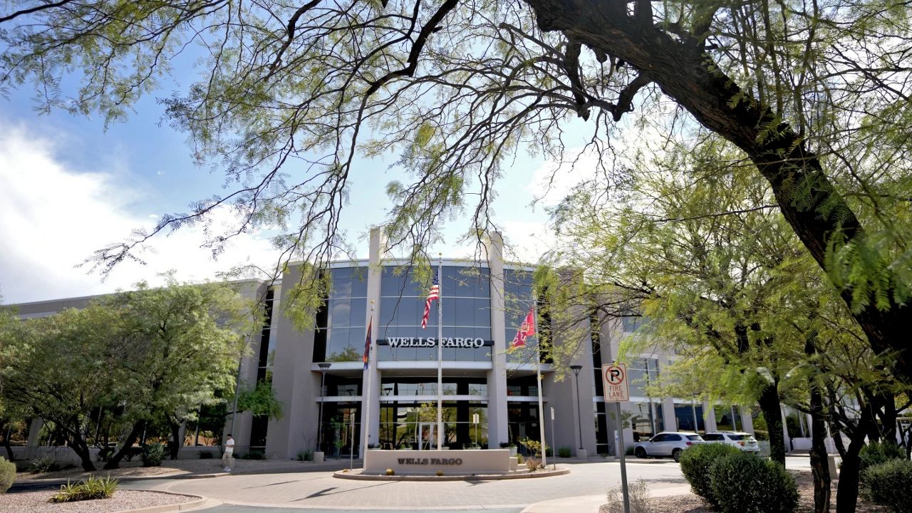 The Wells Fargo Corporate offices, where a 60-year-old office worker was found dead, are shown Friday, Aug. 30, 2024, in Tempe, Ariz. (AP Photo/Matt York)