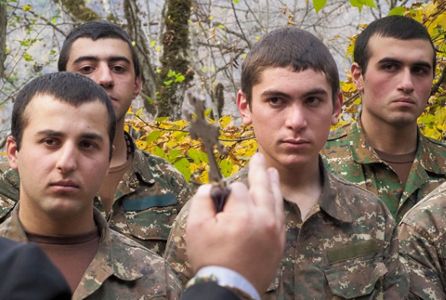 Armenian recruits baptized before heading into war