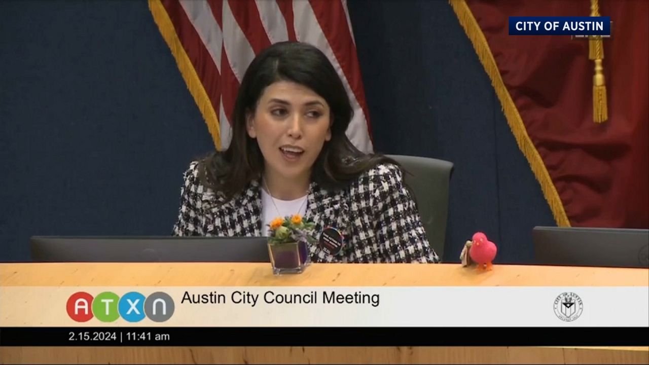 Austin City Council member Vanessa Fuentes spearheaded Item 24 and noted UT has proclaimed 2024 “The Year of AI.” (Spectrum News/Dylan Scott)