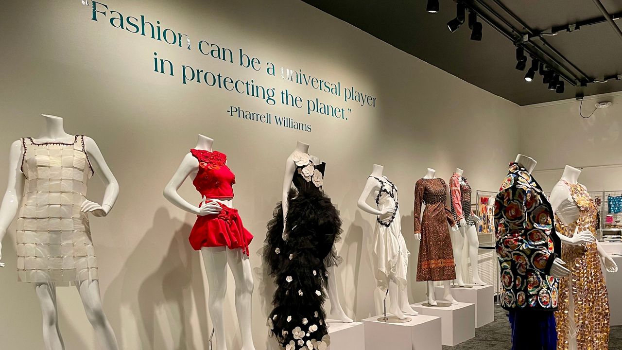 Gowns made by UT Austin Textiles and Apparel students, incorporating sustainable materials. (Spectrum News 1/Tanya Velazquez)