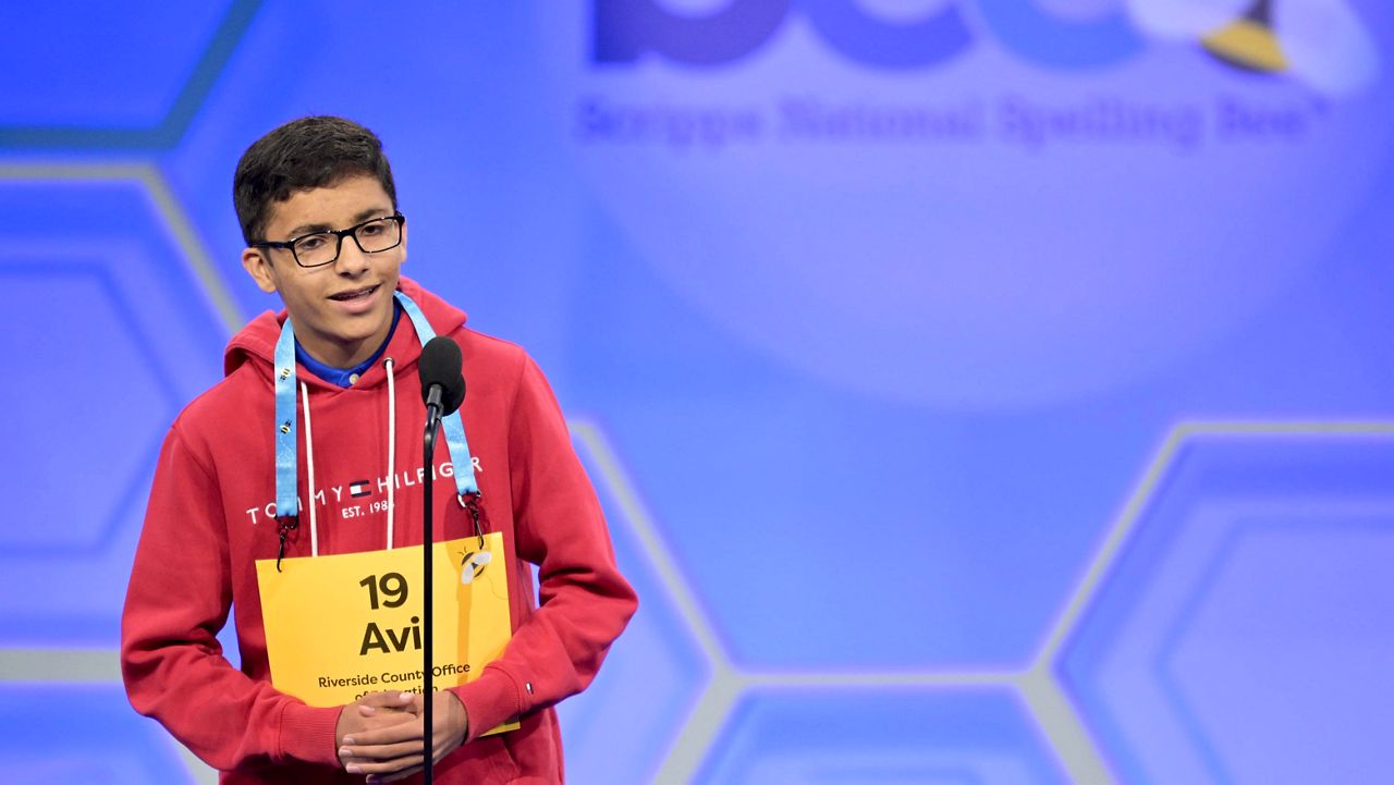 Avi Randhawa representing Riverside County Office of Education competes in the 2024 Scripps National Spelling Bee in National Harbor, MD. (Photo courtesy Craig Hudson / Scripps National Spelling Bee)