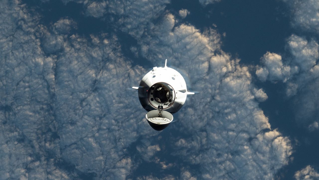 SpaceX's Dragon space capsule named Grace makes its approach to the International Space Station during the Axiom 4 mission in June of 2025. (SpaceX file photo)