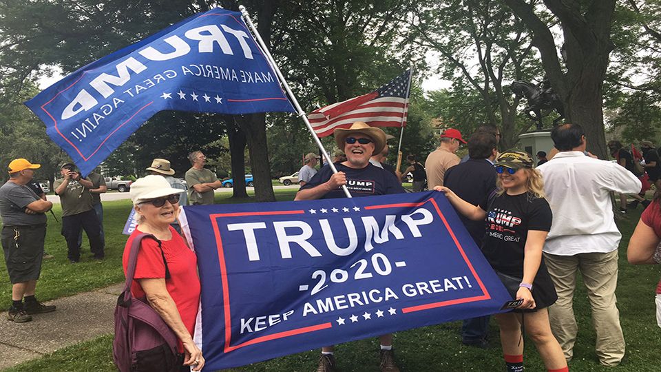 Pro and Anti-Trump Rallies Clash