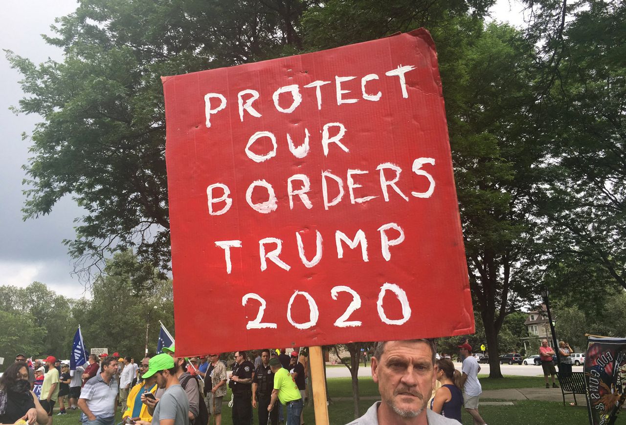 Pro and Anti-Trump Rallies Clash