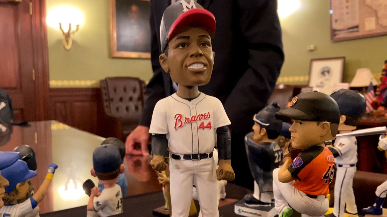 This just in! A photo of the Hank Aaron Bobblehead on 7/7