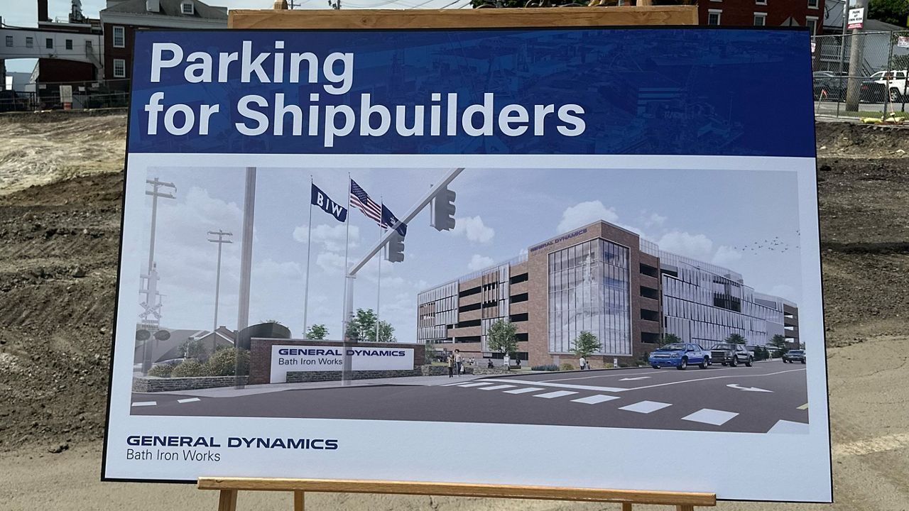 A rendering of what Bath Iron Works’ new parking garage will look like (Bath Iron Works)