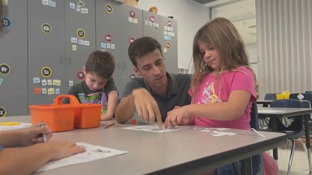 Garrett Lownds started as a substitute at Chasco Elementary School and then started teaching full time. (Spectrum News)