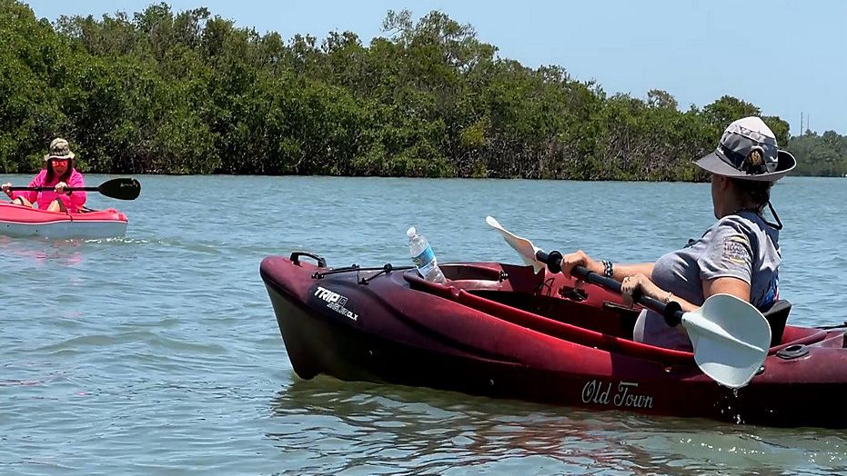 Cheryl Schaeffer kayaking at Bay Pines Memorial Park. (Spectrum News) 