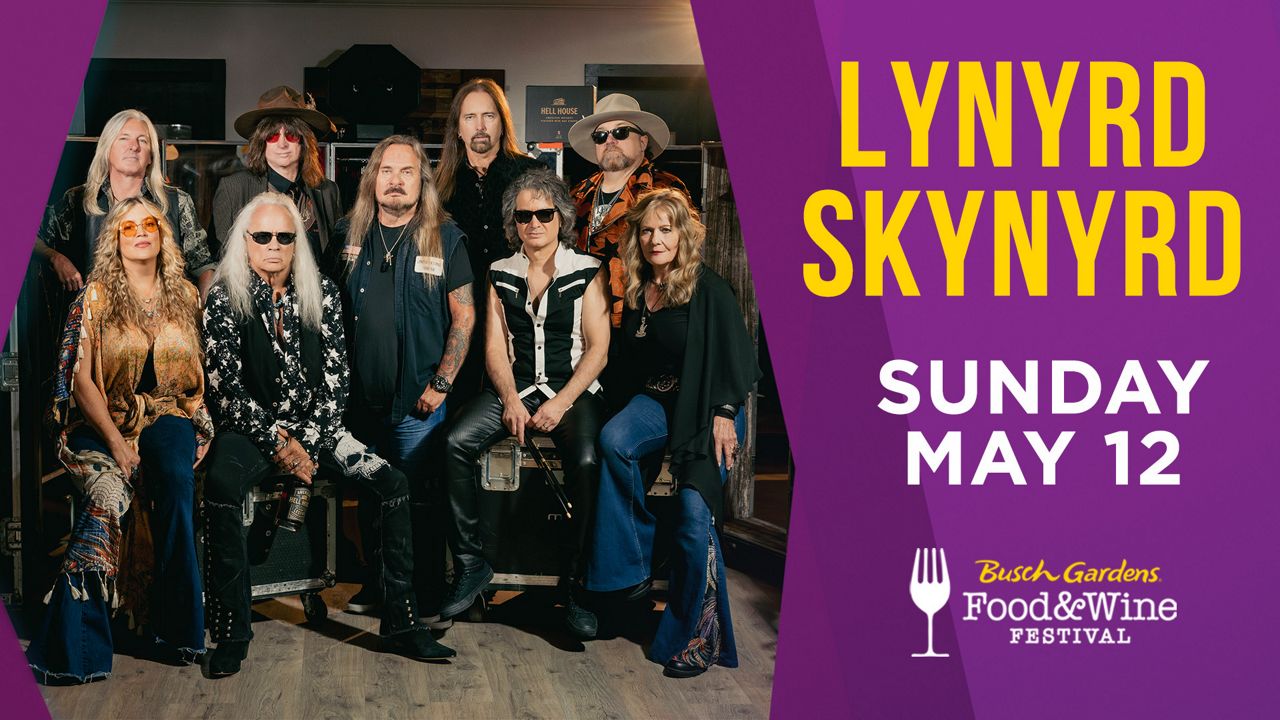 Busch Gardens Tampa Bay announced Monday that Rock & Roll Hall of Famers Lynyrd Skynyrd is returning to the Food & Wine Festival for the fourth year. (Busch Gardens)