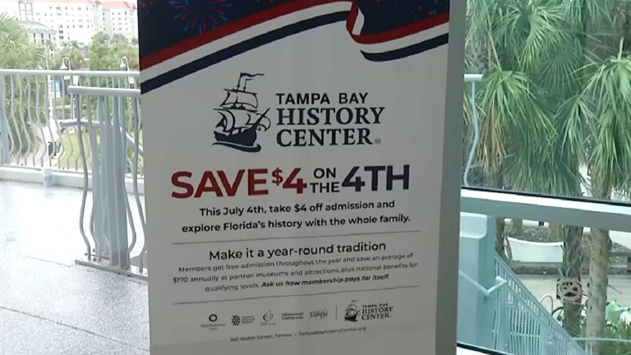 The Tampa Bay History Center is offering reduced-admission tickets Friday to celebrate the 4th of July. (Spectrum News image)
