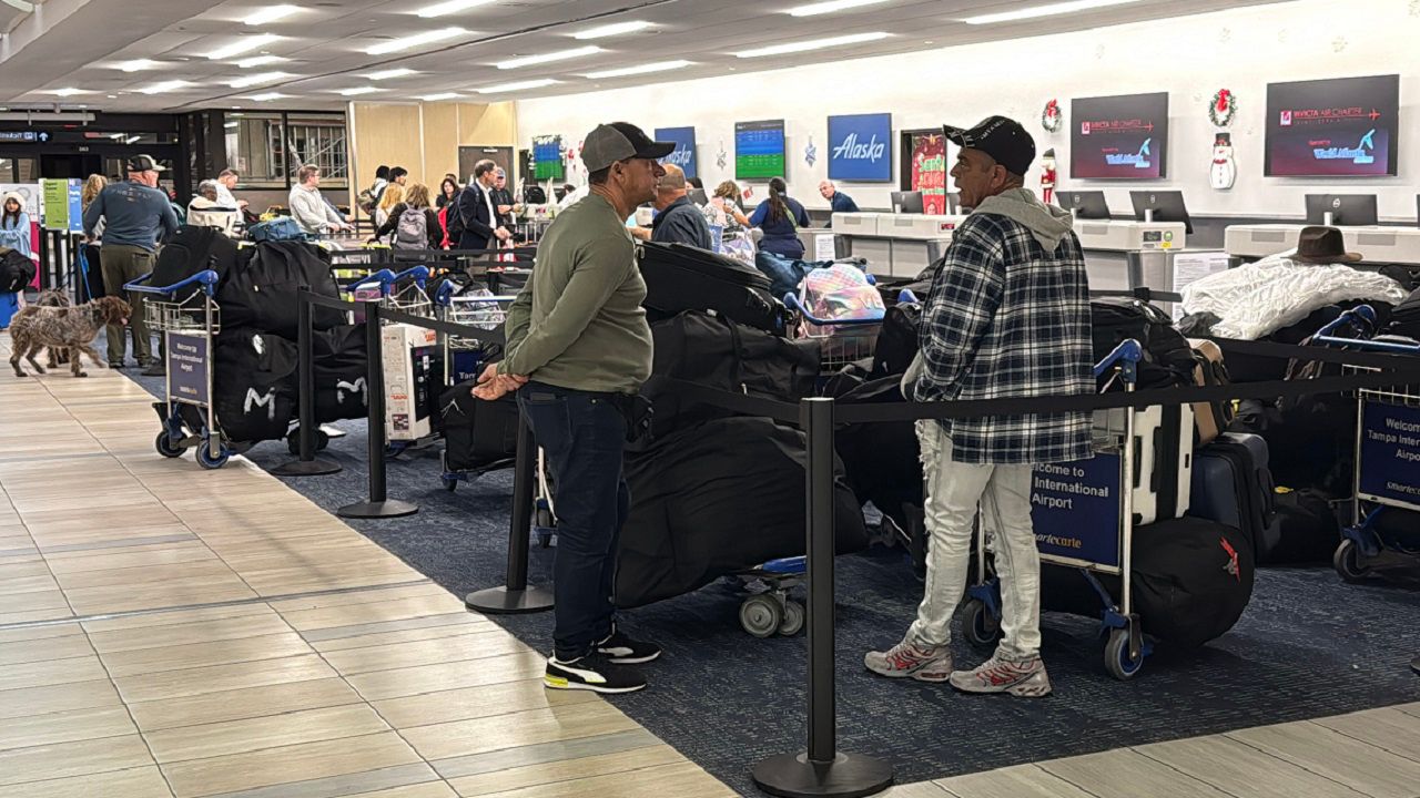 Holiday travel rush hitting a peak today at Tampa International Airport