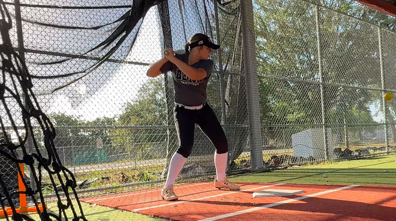 Macie Perna has returned to the softball field after back issues.