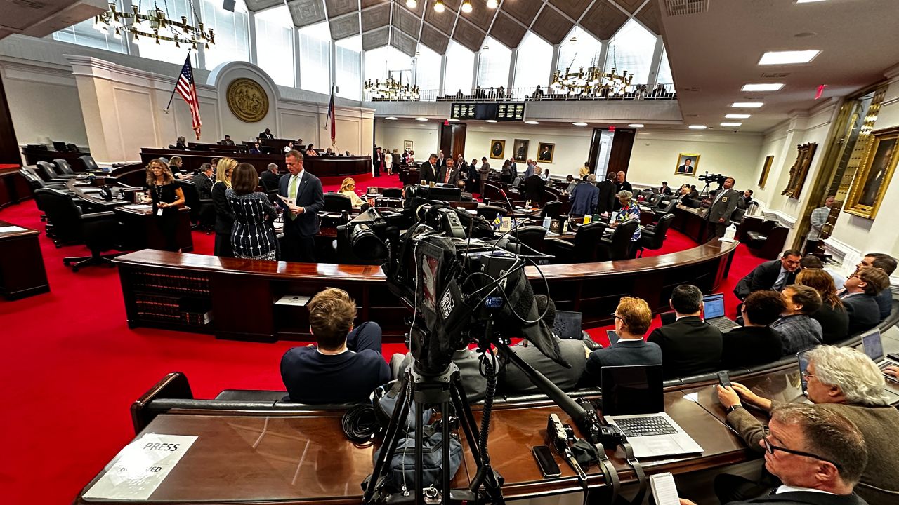 Before the vote on the State Senator floor on Monday.