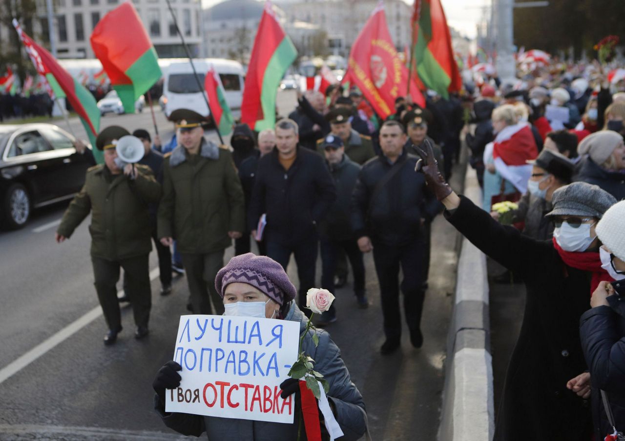 Retirees rally in Belarus against authoritarian president