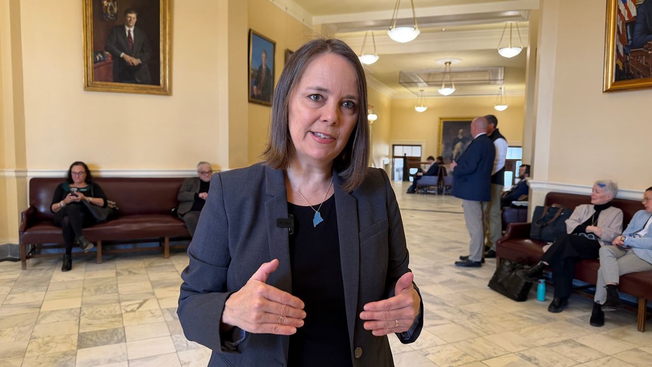 Secretary of State Shenna Bellows responds Tuesday to the president’s suggestion that the federal government should take over voting in some states. (Spectrum News/Susan Cover)