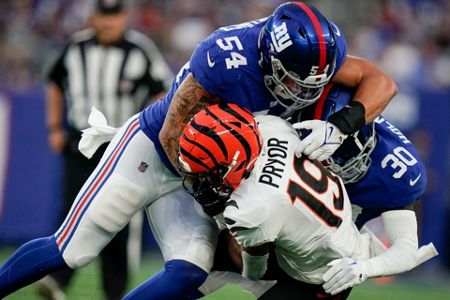 New York Giants wide receiver Alex Bachman (81) during an NFL preseason  football game against the