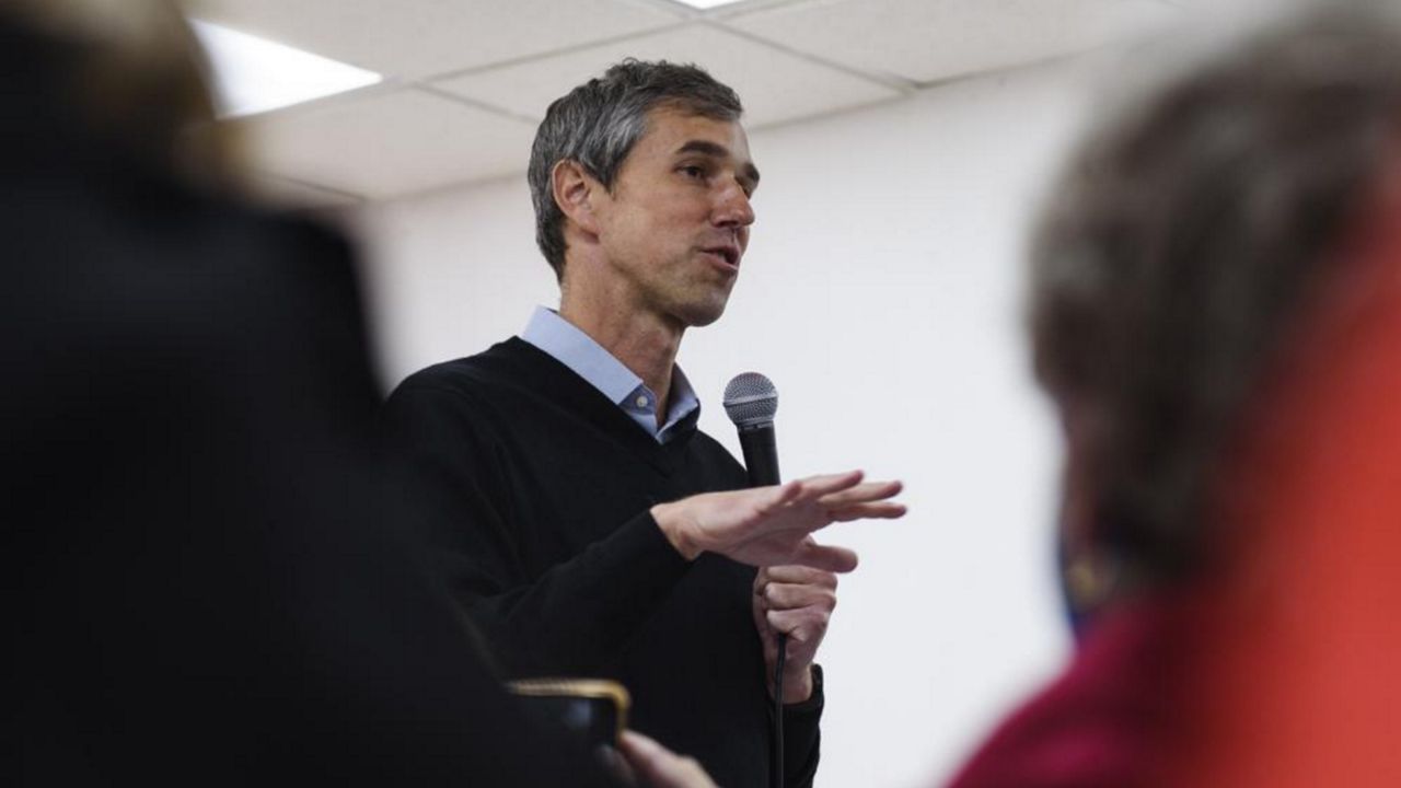 Texas gubernatorial candidate Beto O'Rourke (D-El Paso) speaks during a stop on his "Keeping the Lights On" road trip tour Friday, Feb. 4, 2022, in Odessa, Texas. (Eli Hartman/Odessa American via AP)