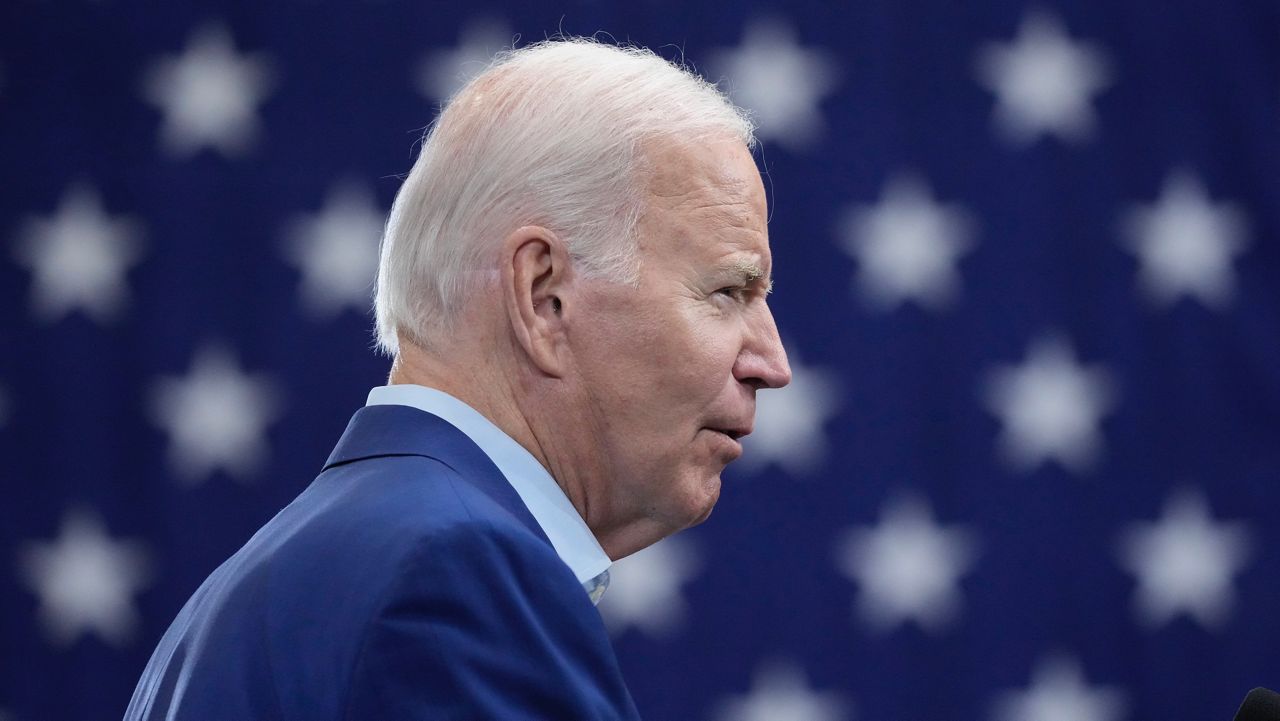 President Joe Biden speaks at the Arcosa Wind Towers, Wednesday, Aug. 9, 2023, in Belen, N.M. Biden is making the case that his policies of financial and tax incentives have revived U.S. manufacturing. (AP Photo/Alex Brandon)