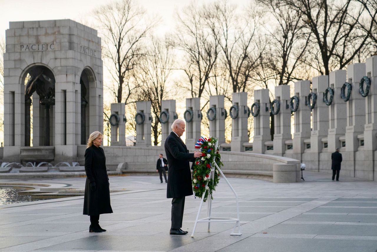 Biden Visits WWII Memorial To Honor Fallen At Pearl Harbor