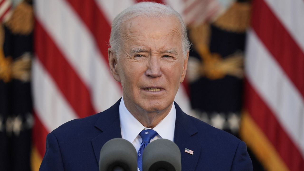 President Joe Biden speaks in the Rose Garden at the White House, Tuesday, Nov. 26, 2024, in Washington. (AP Photo/Manuel Balce Ceneta)