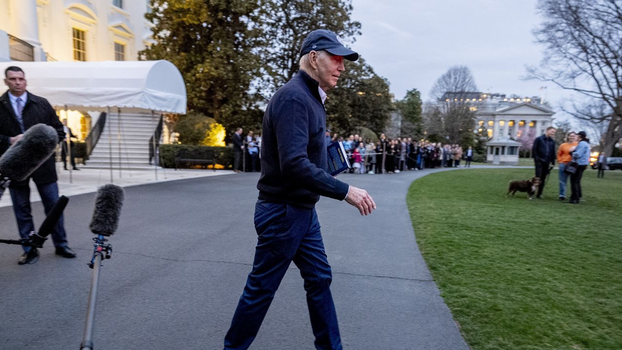 President Joe Biden walks towards Marine One on the South Lawn of the White House in Washington, Friday, March 1, 2024, to travel to Camp David, Md., for the weekend. (AP Photo/Andrew Harnik)