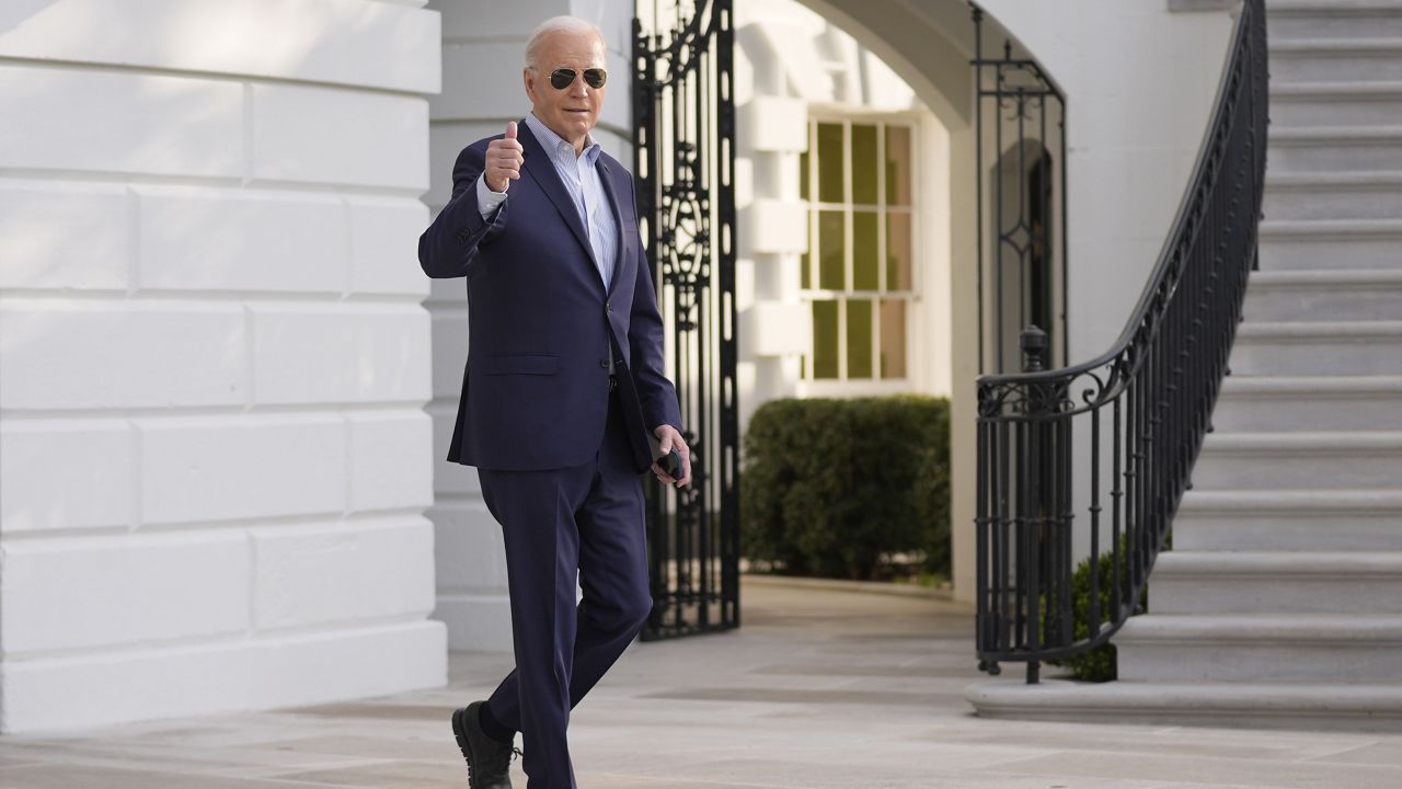 President Joe Biden walks out to board Marine One on the South Lawn of the White House, Tuesday, March 19, 2024, in Washington. (AP Photo/Evan Vucci)