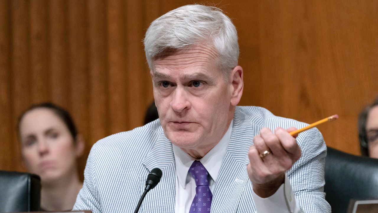 Sen. Bill Cassidy, R-La., speaks during a hearing on Capitol Hill in Washington, Thursday, June 8, 2023. (AP Photo/Jose Luis Magana)