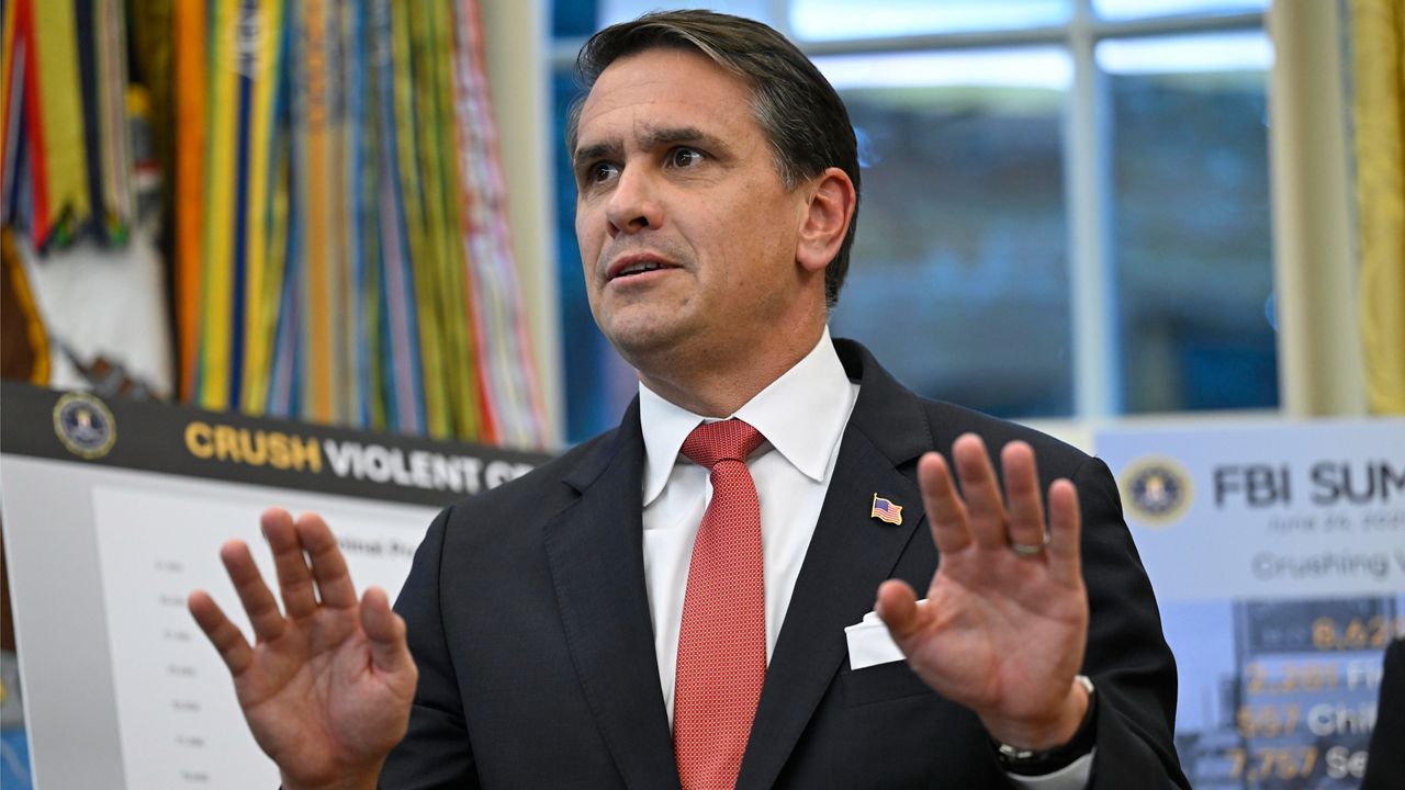 Deputy Attorney General Todd Blanche speaks during an event with President Donald Trump in the Oval Office at the White House, Oct. 15, 2025, in Washington. (AP Photo/John McDonnell, file)