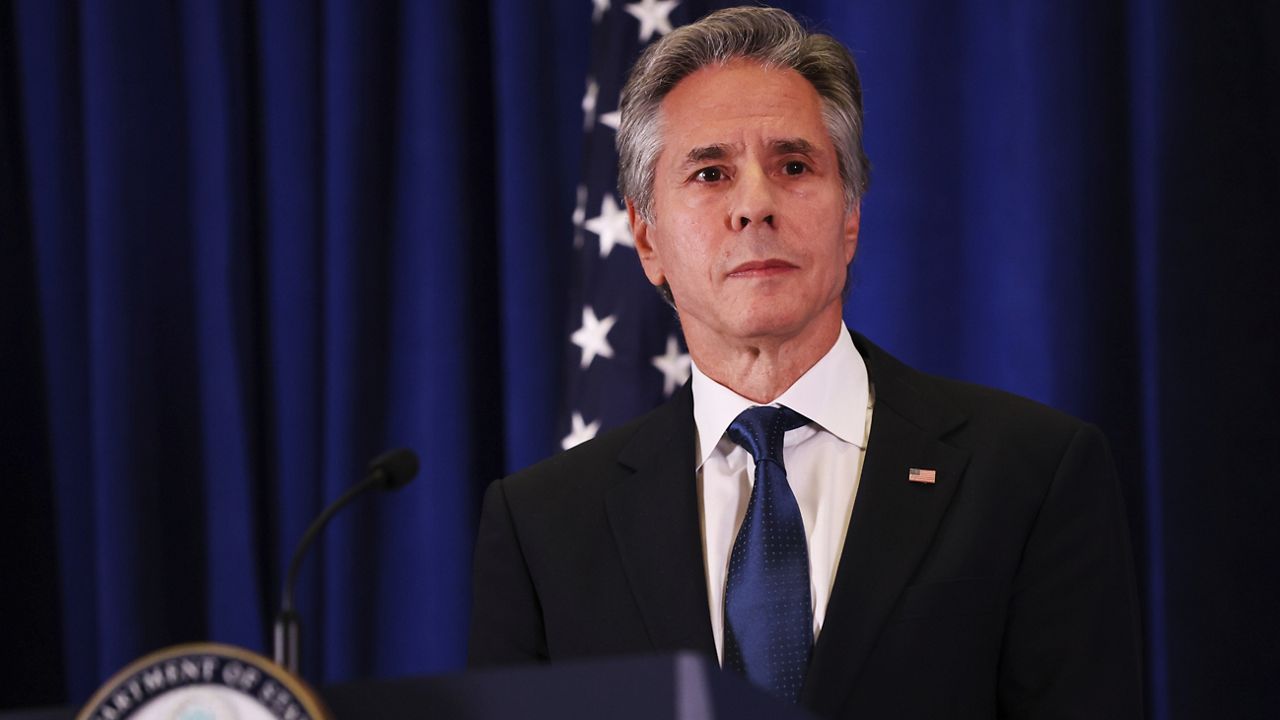 U.S. Secretary of State Antony J. Blinken during a press conference, Friday, Sept. 27, 2024, in New York. (AP Photo/Heather Khalifa)