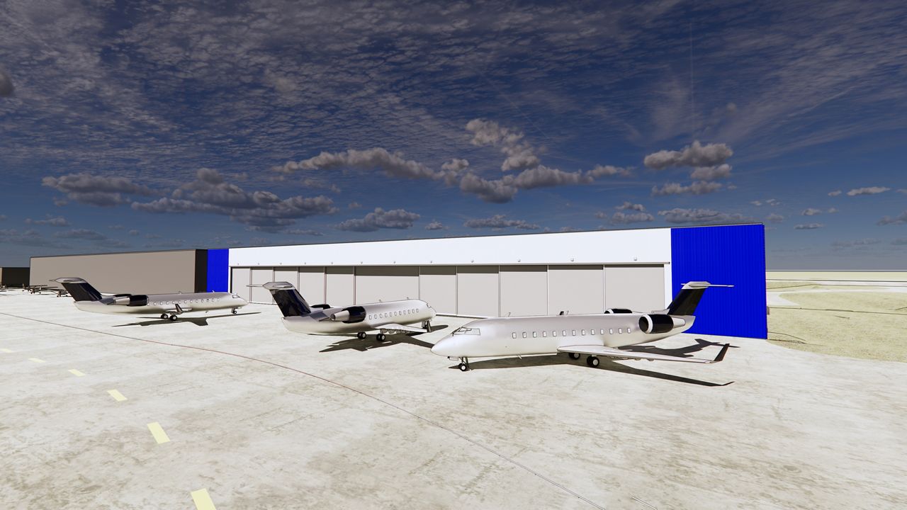 Blue Grass Airport building hangar for largest private jets