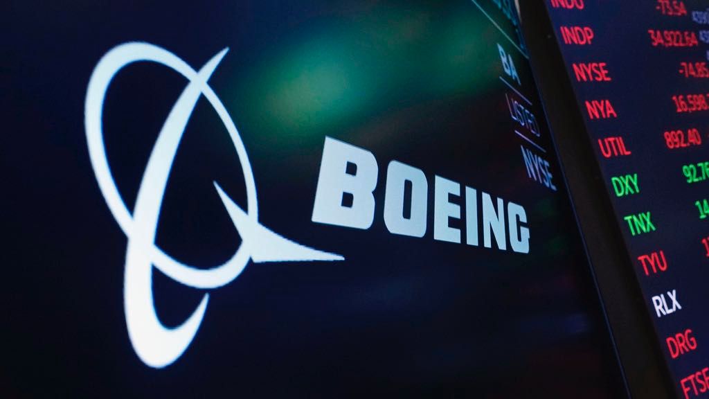 The Boeing logo. (AP Photo/Richard Drew, file)