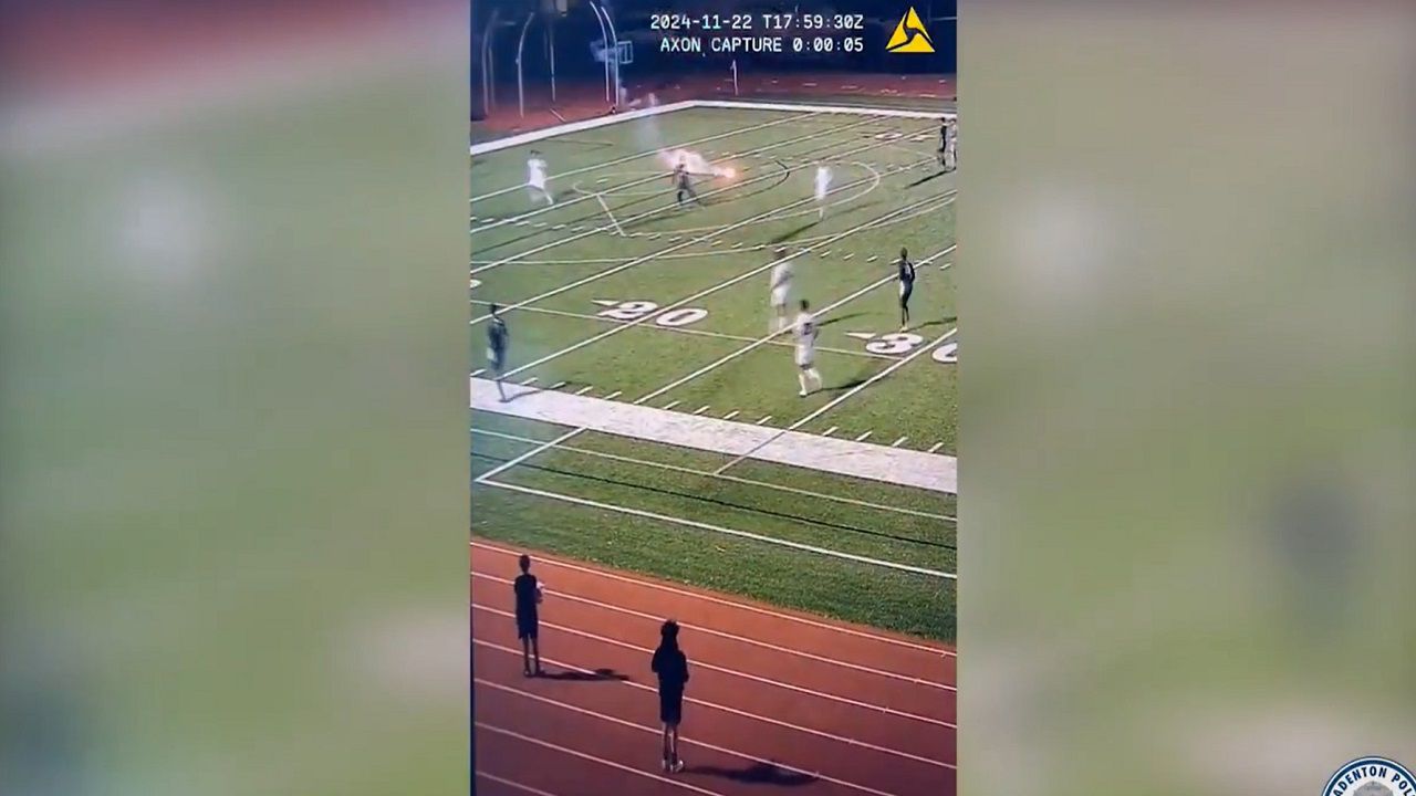 Officials said the teen fired the flare gun from the passenger seat of the car toward the school’s soccer field. (Bradenton Police)