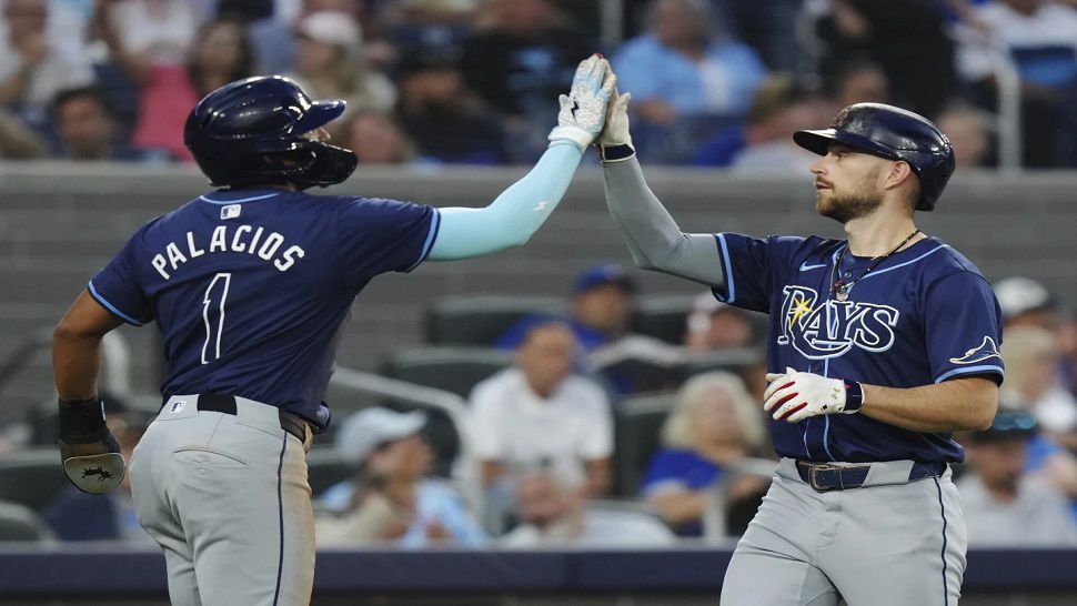 Tampa Bay designated hitter Brandon Lowe hit a two-run home run in the fifth inning against Toronto on Tuesday night.