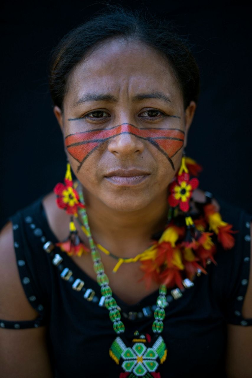 AP PHOTOS: Amazon's Tembe paint bodies for rituals and war