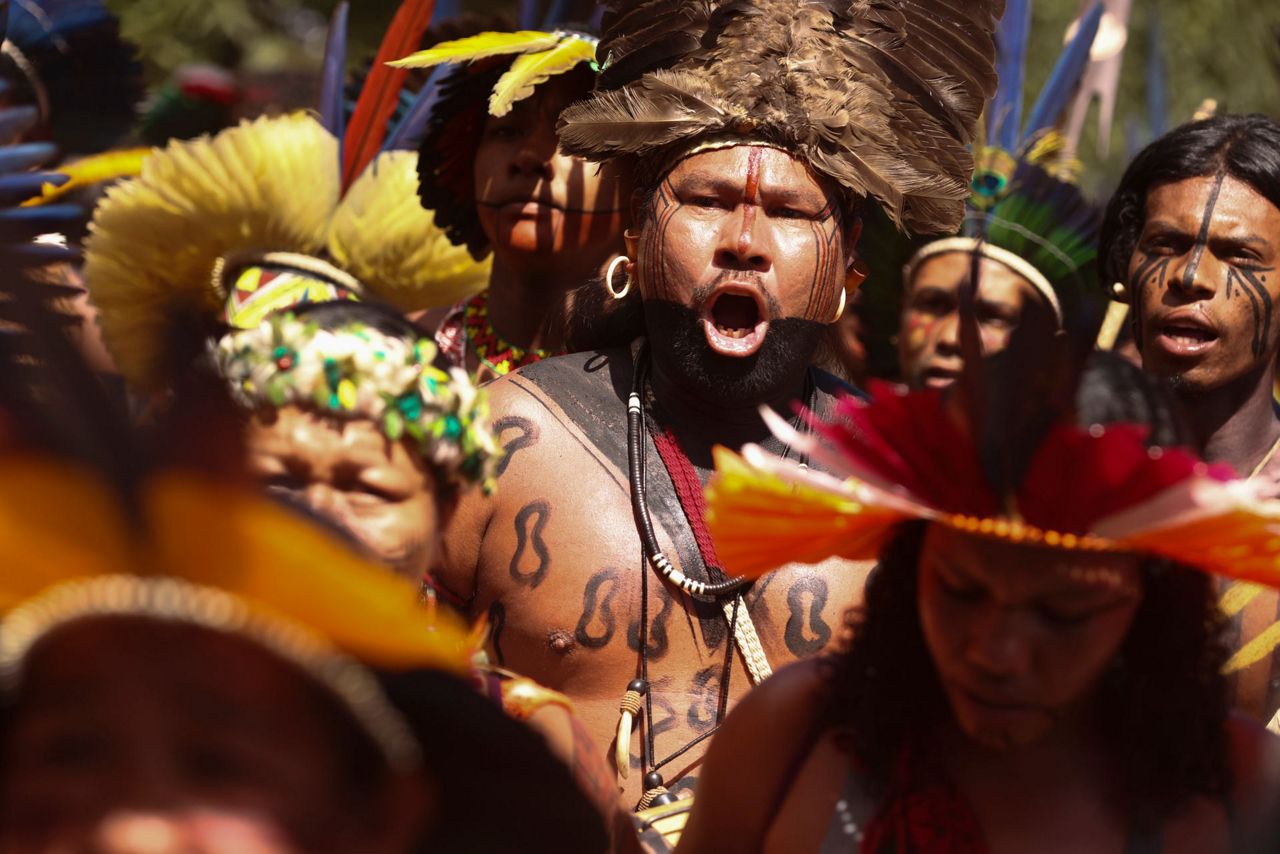 Indigenous groups gathering in Brazil's capital to protest president's ...