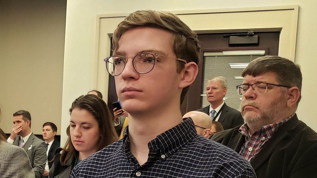 Brennan Eberwine prepares to speak in front of the Kentucky State Legislature (Brennan Eberwine)