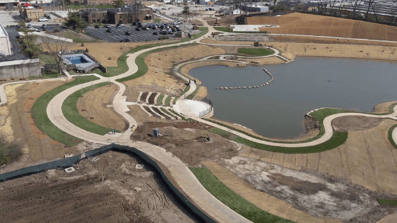 Brentwood Park, a 32-acre facility funded through a sales tax proposal that addresses flood mitigation in the St. Louis County suburb, opens to the public Friday June 2, 2023. (City of Brentwood)