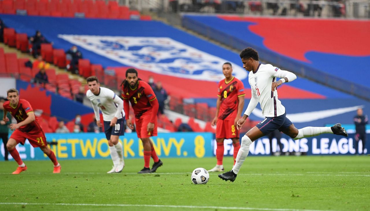 Rashford scores in England win v Belgium; Haaland hat trick