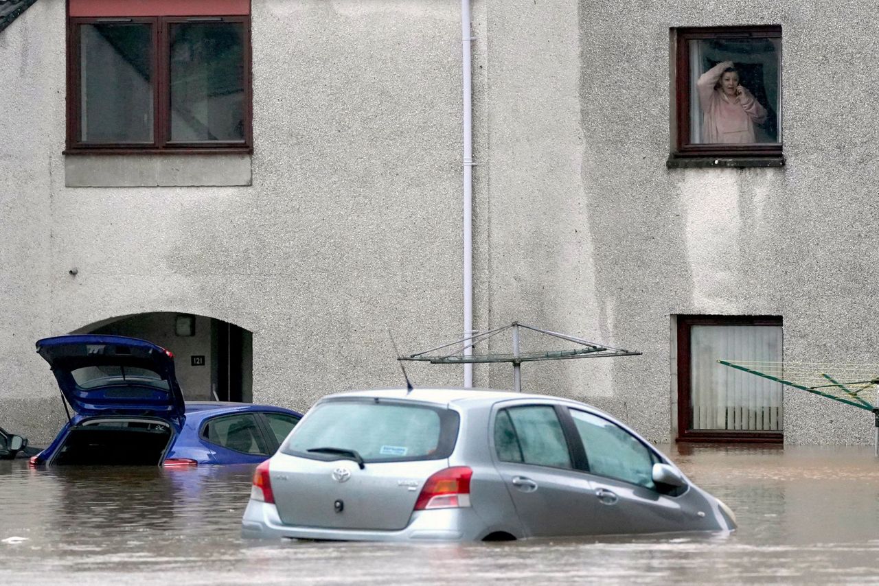 Gale-force winds and floods strike Northern Europe. At least 1