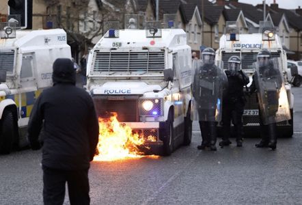 N Ireland leaders call for calm after night of rioting Irish Sea