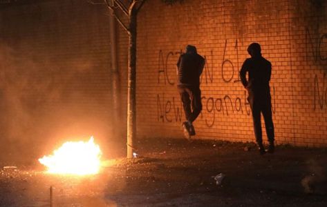 N Ireland leaders call for calm after night of rioting Irish Sea