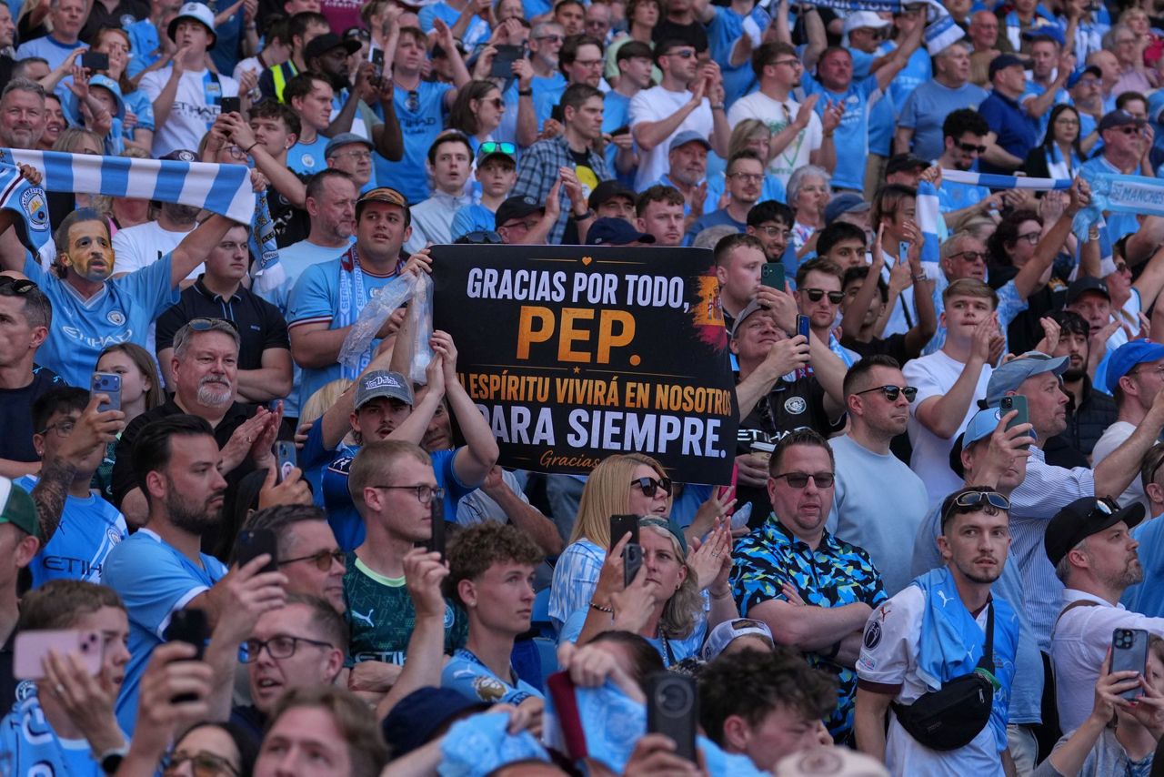 Pep Guardiola fights back tears and says goodbye as Man City fans ...