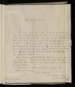 Handwritten notes highlight British Queen Victoria's grief