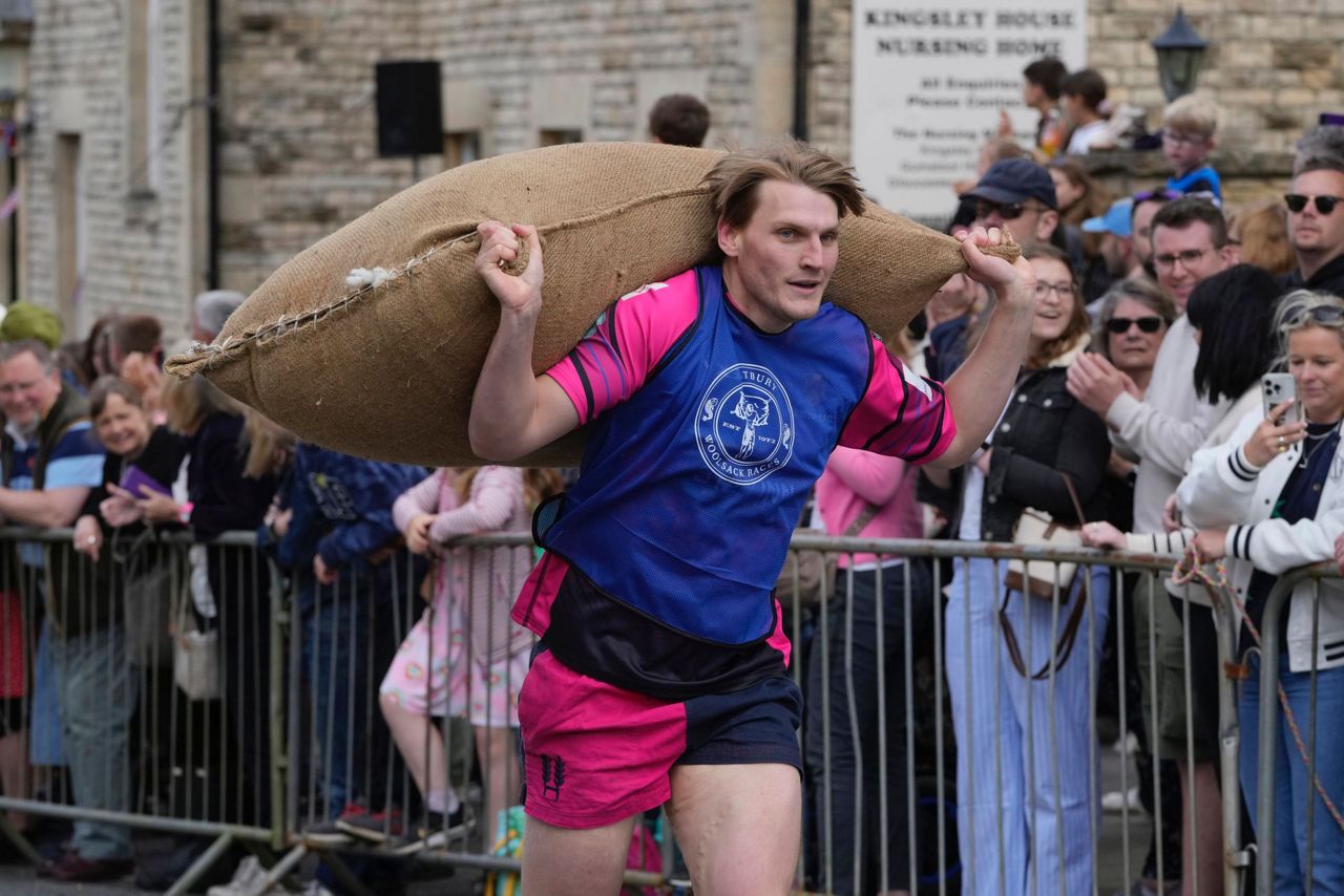 Chasing cheese wheels or lugging sacks of wool, UK competitors embrace ...