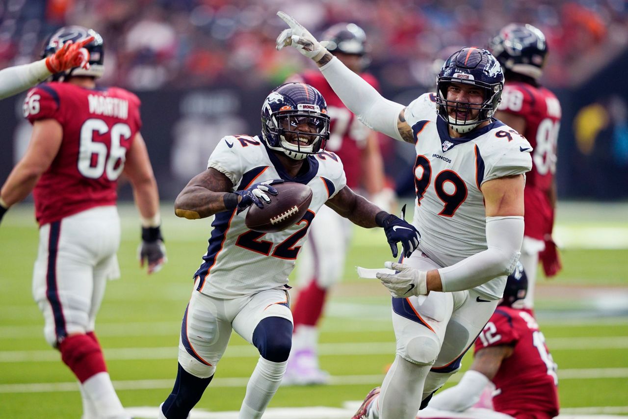 Lock throws 3 TDs in first half as Broncos beat Texans 38-24