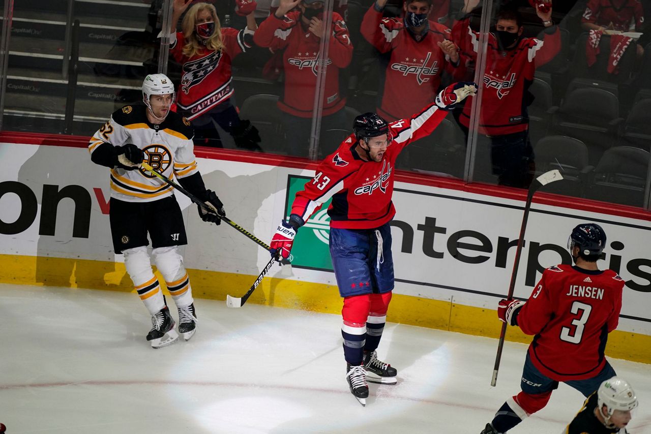 Nic Dowd scores in OT, Capitals beat Bruins 32 in Game 1