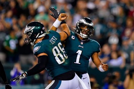 Philadelphia Eagles outside linebacker Alex Singleton (49) walks